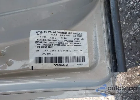 2000 Volvo S70 Se from USA, damaged, VIN YV1LS61J5Y2646842